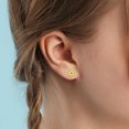 thumbnail image 3 of Miabella Yellow Enamel Flower Stud Earrings in Sterling Silver, 3 of 3