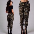 thumbnail image 4 of Pantalon Camouflage Mode pour Femmes Armée Coupe Ajustée Jeans Extensibles Jeggings Pantalons, 4 of 5