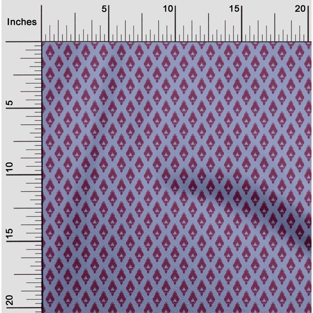 oneOone Cotton Poplin Fabric Argyle Style Ikat Printed Craft Fabric BTY 42 Inch Wide
