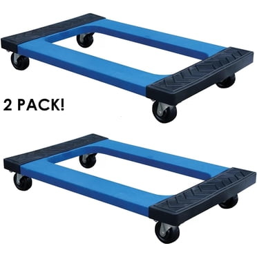 Lot de 2 – Roulettes Pivotantes de 3′′ pour Chariot en Plastique, Capacité de 1000 LB, Coussinets en Caoutchouc à Bande de Roulement en Losange, Construction en Polymère à Fort Impact Sans Coulure, Cadre de Renforcement en Acier 30′′ X 18′′ X 6′′