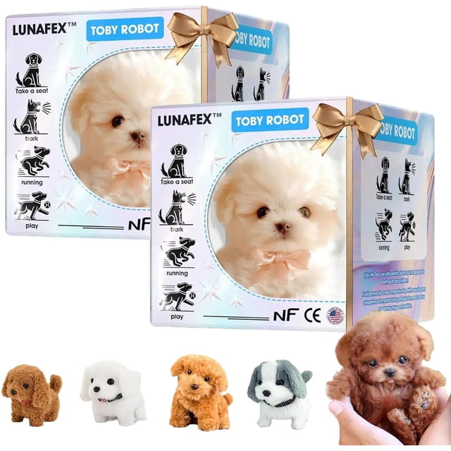 Chien Robot - Chiot Robot, Nico Mon Chiot Robots Réalistes, Chiens Robots Qui Agissent comme un Vrai Chien Réaliste, Jouet Chiot en Peluche Électronique Interactif (2*J)
