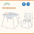 thumbnail image 4 of Costway Ensemble Table Ronde en Bois pour Enfants et 2 Chaises avec Rangement Central en Maille Blanc, 4 of 10