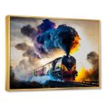 thumbnail image 2 of Designart train framed wall art decor, Train framed wall Art, On the Move Rolling Rails I , Extra large Modern Gold framed wall art, 40x30 inches Gold Frame, 2 of 5