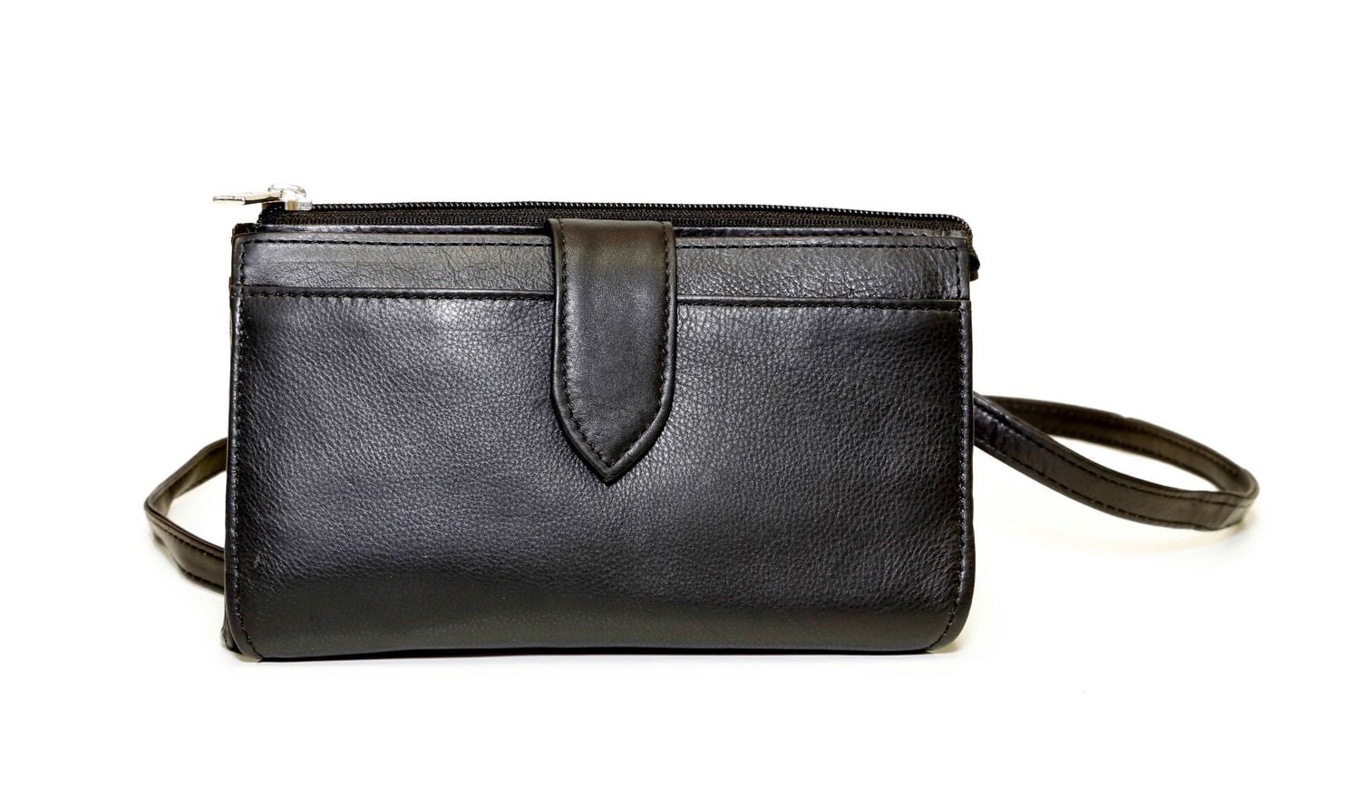 Ashlin Leather Ladies' Bi-fold Wallet with 13 Pockets And Removable Strap