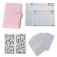 thumbnail image 1 of koolsoo PU Leather A6 Notebook Binder Binder Cover Budget Envelopes with Letter Stickers Pink, 1 of 1