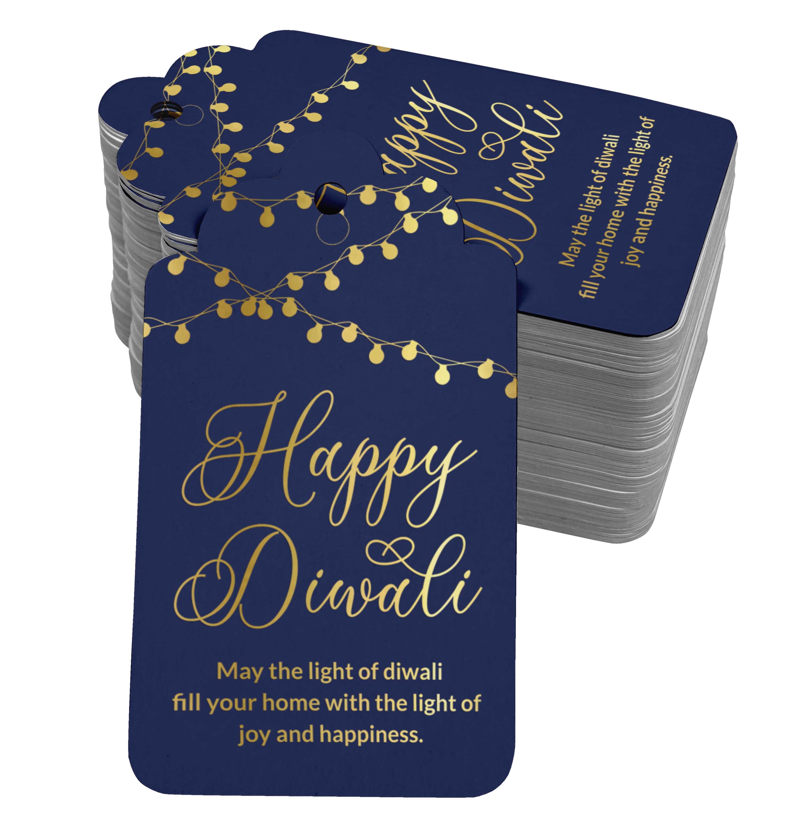 Inkdotpot Gold Foil Paper Hang Tags Happy Diwali Favor Tags 100 Pack