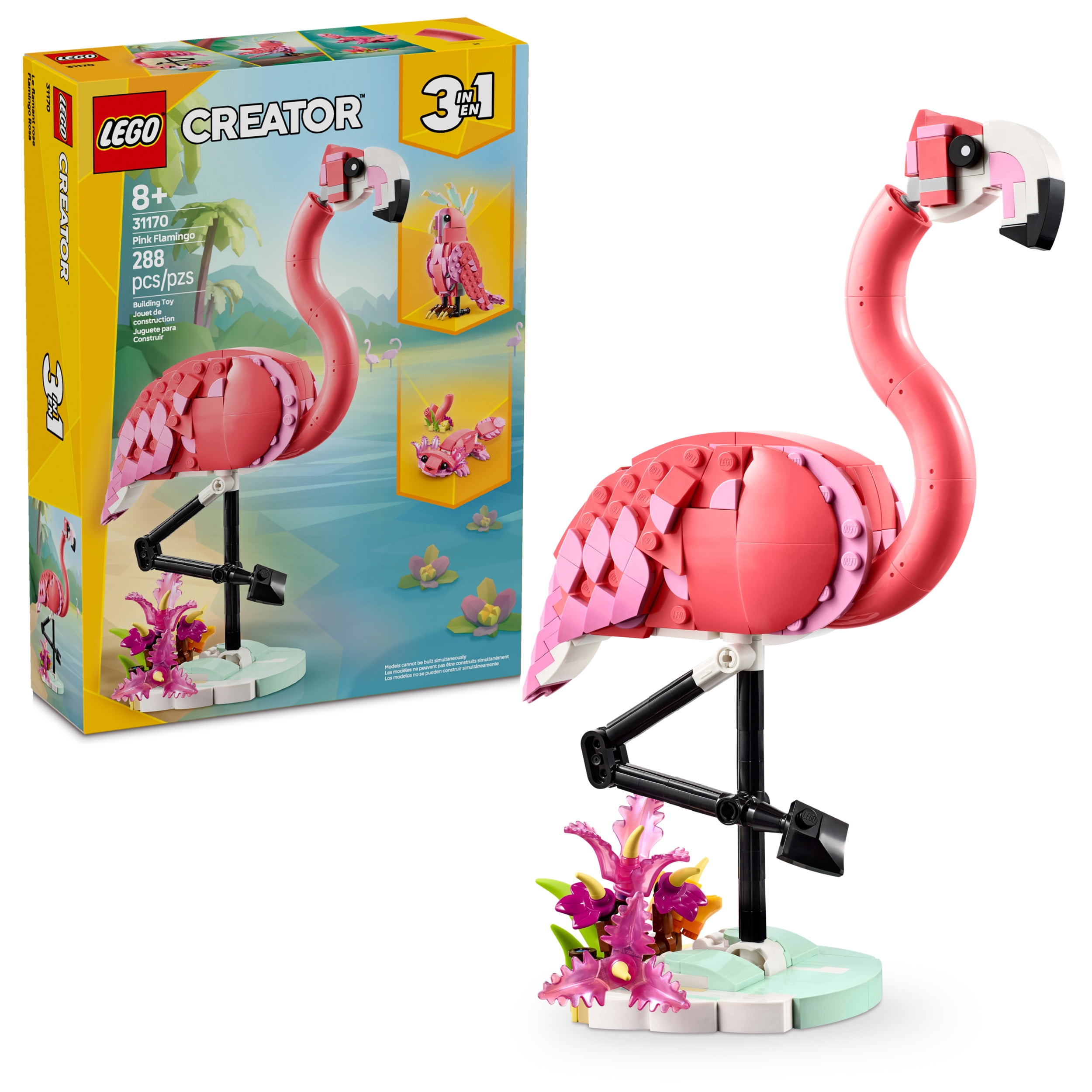 LEGO Creator Les animaux sauvages : Le flamant rose 31170 Ensemble de construction (288 pièces)