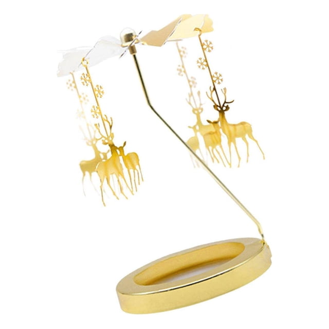 Xingzhi Rotating Candle Holder Candlestick Decorative for Living Room Ornament Deer