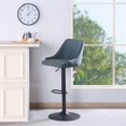 thumbnail image 3 of Tabouret Réglable en Hauteur Sylmar en Similicuir Bleu Marine, 3 of 8