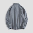 thumbnail image 4 of PMUYBHF Homme Noir Chemise Habillée pour Hommes Coupe Régulière Homme Automne Hiver Simple Décontractée Col à Revers Plage Manches Longues Vacances Plein Air Chemise de Vacances, 4 of 5