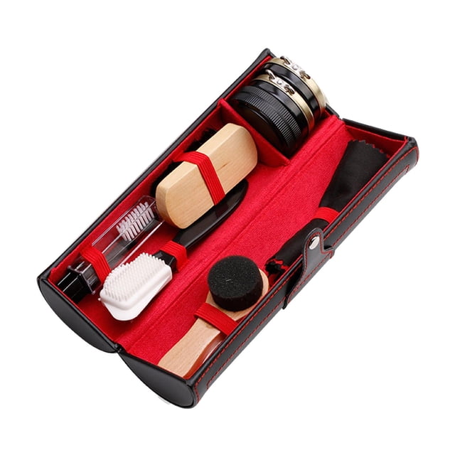 Milaget Shoe Care Kit Buffing Cloth Storage Case for Men Women Travel Shoe Shine Kit 10PCS