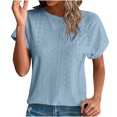 thumbnail image 1 of Hauts à Manches Courtes pour Femmes Mode Printemps/été Décontractée Ample Col Rond Manches Courtes Haut pour Femmes Aguichant Hauts d'Été pour Femmes Hauts à Manches Courtes T-Shirts pour Femmes Mode, 1 of 7