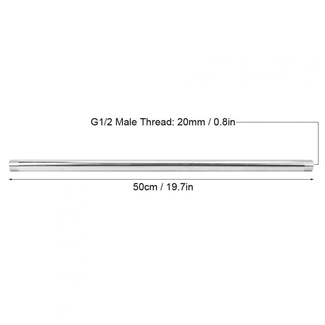 tainless Steel Male Thread Pipe Adapter Fittings Plumbing System Accessory 50cm, G1/2 Male Thread Extension Rod 50cm with 3 Kinds Thread Specifications