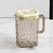 TopLLC Plastic Beverage Drink Pitcher Transparent Bottle Water Ice Cold Jug With Lid And Handle Ribbed For Bar Home Without Cup Without Cup 2000ml water bottle