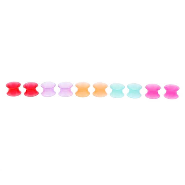 lionlar 10Pcs Solid Silicone Double Flared Plugs Ear Gauge Stretching Expander 10mm