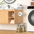 thumbnail image 4 of Freestanding Toilet Paper Holder Toilet Tissue Rack Scroll Stand Roll Dispenser with Storage Shelf Reserve for Phone Tablet Magazine Bathroom Organizer Bath Tissue Organizer (Silv, 4 of 7