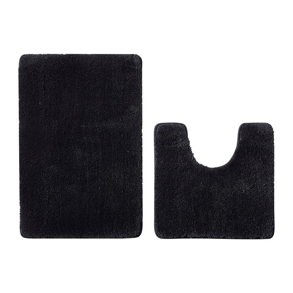 Cozeii Plush Soft Bathroom Rugs 47x24 Inch, Non-Slip Absorbent Shower Mat Fast Drying Machine Washable, High Pile Bath Mat for Floor Comfort, 2 Pcs
