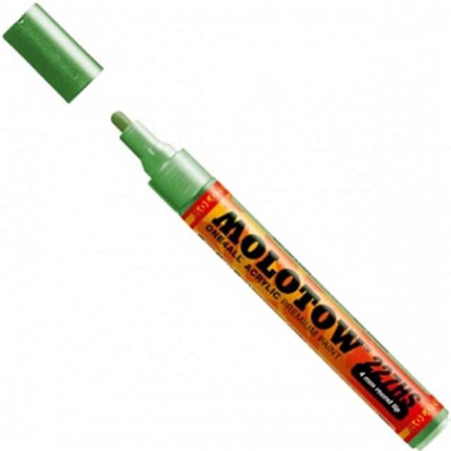 Molotow M227304 Marqueur de Pompe en Acrylique à Pointe Ronde de 4 mm, Vert Pâle Métallique
