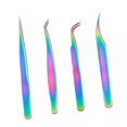 thumbnail image 2 of 4Pcs False Eyelash Tweezers Stainless Steel Professional Eyelash Extension Tweezers Color Ti Gold Suit, 2 of 12