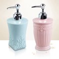 thumbnail image 2 of EeaseCA 400ML Round Carved Refillable Empty Plastic Pressing Container Bottles Cream Lotion Dispenser for Shower Gel Hand Washer DIY, 2 of 9