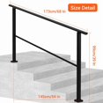 thumbnail image 2 of 5 Steps Adjustable Angle Outdoor Handrail, Wrought Iron Railing for Concrete Steps, Porch & Garden Stairs, Black Exterior Stair Handrail for 1-5 Steps, 2 of 7