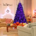 thumbnail image 3 of Gymax 7 FT Pre-lit Black Halloween Tree Artificial Hinged Christmas Tree, 3 of 10