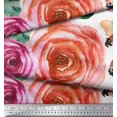 thumbnail image 3 of Soimoi Feuilles de Tissu de Velours et Tissu Imprimé de Fleurs Roses par la Cour 58 Pouces de Large, 3 of 3