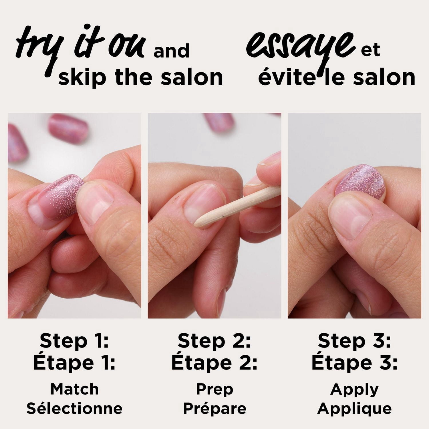Faux ongles à coller Salon Effects Perfect Press Ons, Manucure sans danger, Faciles à appliquer
