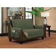 thumbnail image 1 of Classic Reversible Quilted Waterproof Furniture Protector Diamond Design (Sofa, Green/Taupe), 1 of 2