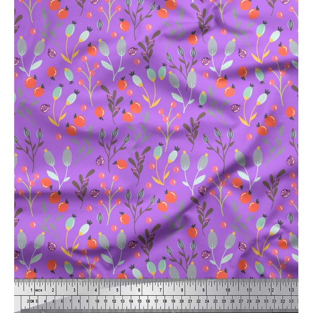 Soimoi Brown polyester Crepe Fabric Triangle Art Geometric Decor Fabric Printed Yard 52 Inch Wide