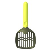 Army Green Cat Litter Shovel With Fine Holes, Hanging Design And Hidden Barbs For Clumping Litter, Easy Clean And Stress-Free Use 7.87X5.91X0.79In 0.11Lb