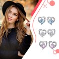 thumbnail image 4 of facefd 1 Pair Rhinestone Women Earrings Party Banquet Girls Simple Design Adorable Sweet Stud Earring Decor Jewelry Gift Blue, 4 of 9