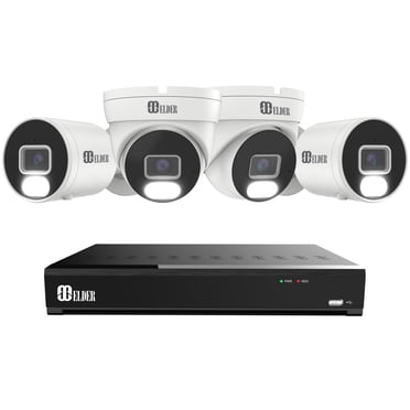 Security Camera System 4K 8MP, 8Ch NVR PoE 4-Camera Outdoor 2TB Color Night Vision, Person & Vehicle Detection Smart Home Surveillance Wired DIY, Elder Hunter Series