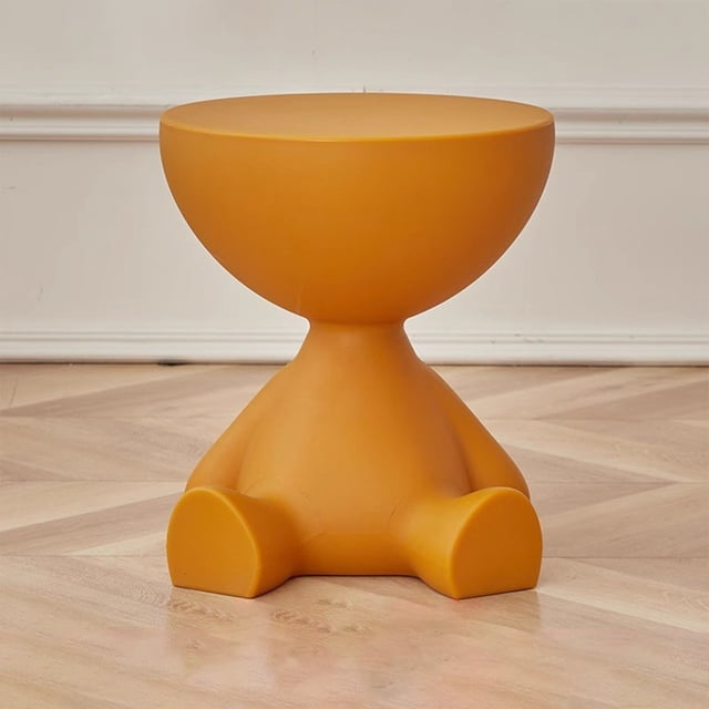 Ovzne Table de Chevet Maison Table d'Appoint de Canapé pour Café Étagère Banc Relevable en Plastique orange avec un design unique de Bol Inversé et une structure de Soutien Inférieure. Compacte et Multifonctionnelle, Idéale pour les Meubles de Chambre Modernes Ou la Déco du Salon. Comprend un Couvercle Relevable pour un Rangement Caché et une base stable. Dimensions : 41x37cm (16.14x15.56 Po).