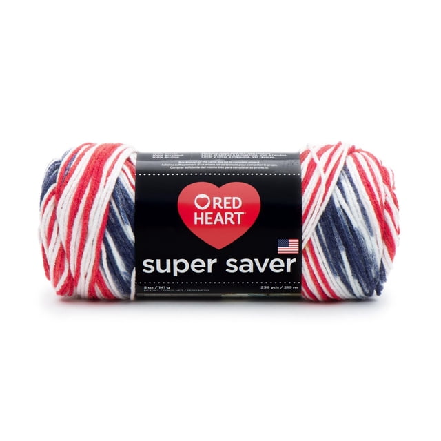 Red Heart® Fil Super Saver®, Imprimés, Acrylique #4 Médium, 5oz/142g, 236 Yards