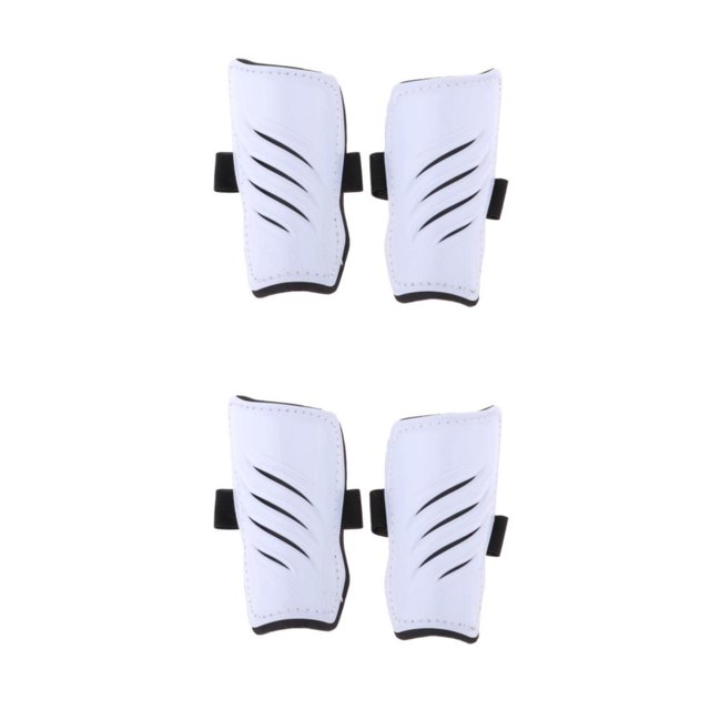 Maytalsory Protège-Jambes de Soccer pour Enfants, Protection pour Entraînement, Blanc 2Set