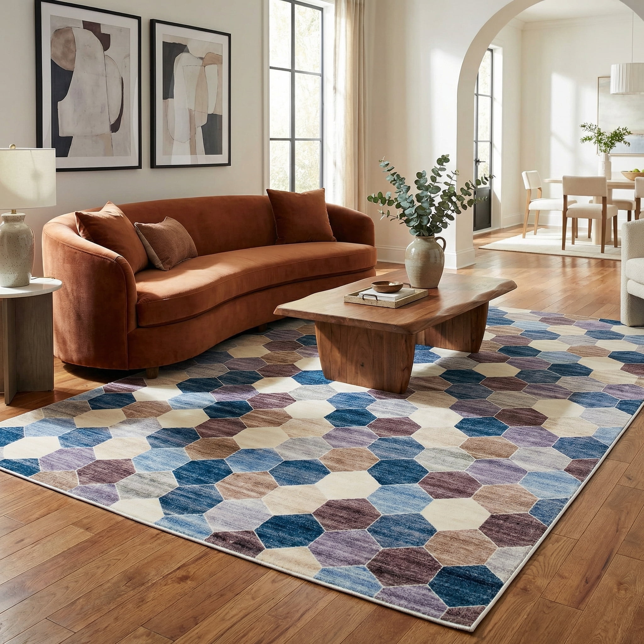 Tapis d'intérieur géométrique à carreaux Rug Branch