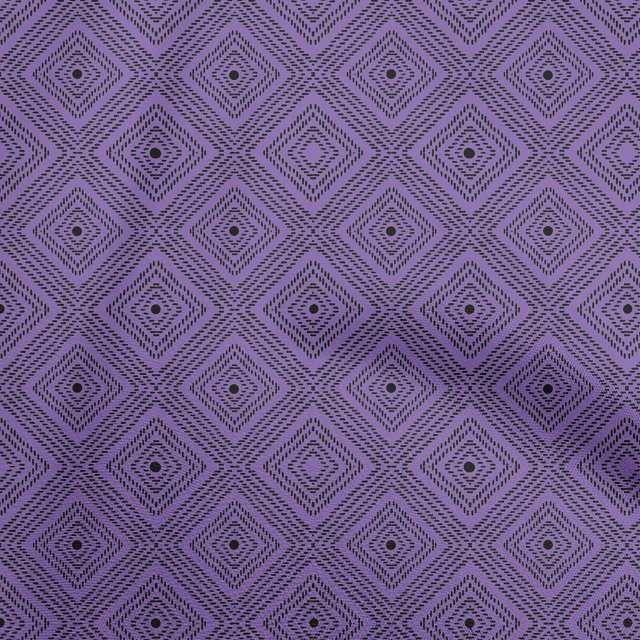 oneOone Georgette Viscose Purple Fabric Geometric Sewing Craft Projects Fabric Prints By Yard 42 Inch Wide-3U