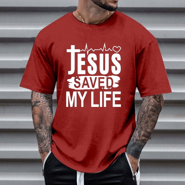 T-shirts pour Hommes Manfinity LEGND Slogan Graphique Décontracté T-Shirt à Manches Courtes pour Usage Quotidien