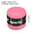 thumbnail image 3 of Unique Bargains 43.3' Round Groove Non-Slip PU Tennis Racket Overgrip Tape Wraps Red 12 Pack, 3 of 6