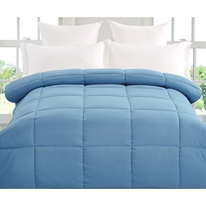 Down Alternative Comforter (Calm Blue, Queen) - All Season Comforter - by Natural Comfort