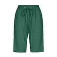 thumbnail image 4 of Timegard Womens Plus Size Shorts Elastic Waisted Drawstring Lightweight Casual Knee Length Shorts with Pockets, 4 of 5