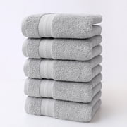 Czzoypi 5 Pcs Bath Towels Set Clearance (Gray), 5 Pcs Bath Towels Set For Bathroom Cotton Thick Soft Absorbent Towel Set Of 5 Household Wash Face Gift Towel