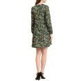 thumbnail image 3 of INSPIRE CHIC Robe Fleurie pour Femme à Col en V, Manches Longues, Taille Cintrée, Demi-Patte de Boutonnage, S Vert Foncé, 3 of 6
