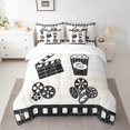 thumbnail image 2 of YST 7Pcs Movie Theater Comforter Set, Cinema Ticket Filmstrip Popcorn, Polyester, Twin Size (7 Count), 2 of 5