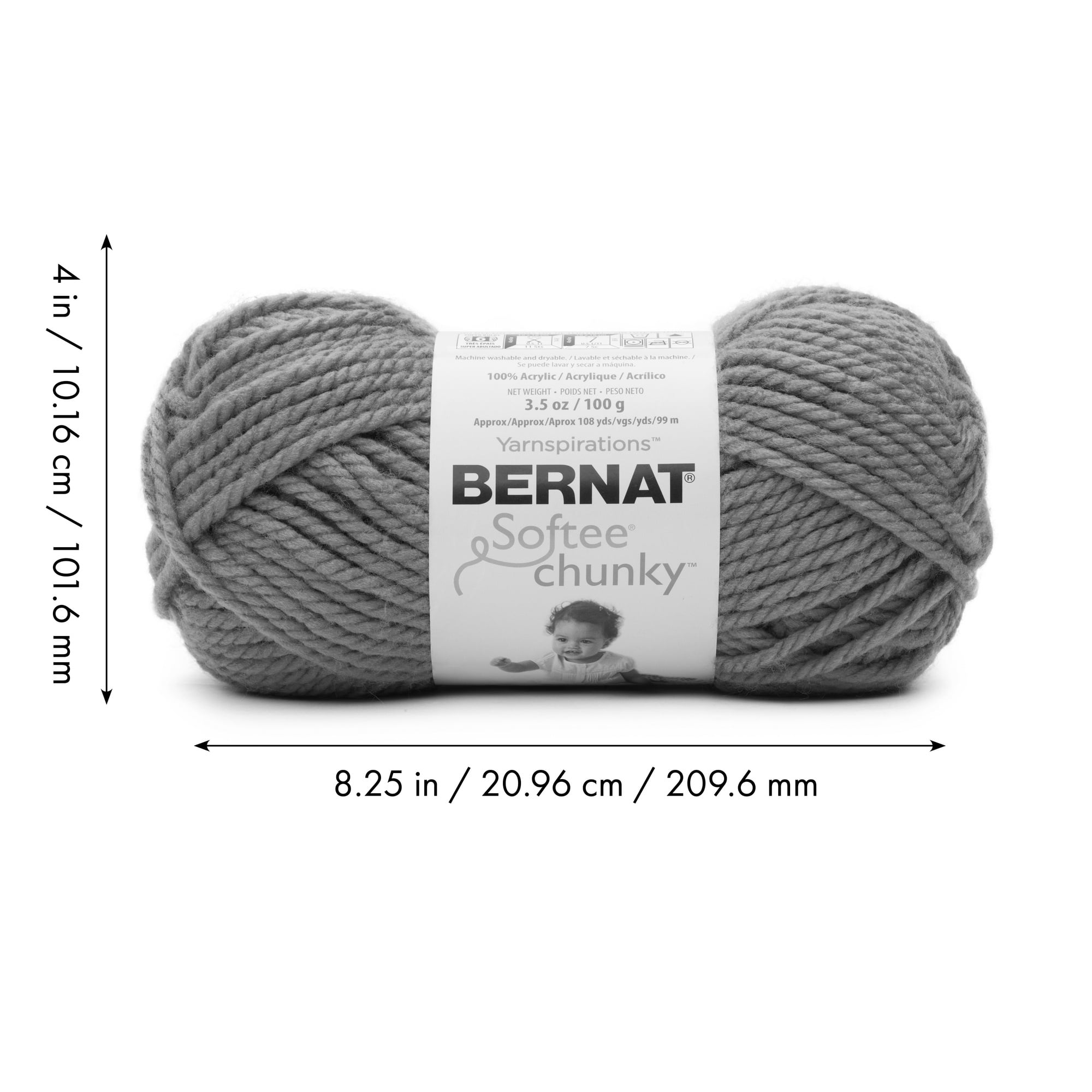 Bernat® Fil Softee® Chunky™, Acrylique #6 Super Volumineux, 3,5oz/100g, 108 Yards