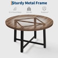 thumbnail image 4 of Eastvita 47-Inch Round Industrial Dining Table for 4-Sturdy Metal Frame with Rustic Brown Finish for Dining Room/Kitchen//Living Room, 4 of 6