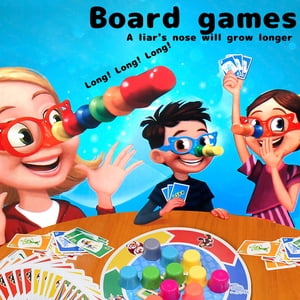 UsRHHA Jeux de société familiale Nez croissant, Jeu interactif de mensonge avec des lunettes Cartes 2-4 Joueurs, Enfants Adultes Divertissement