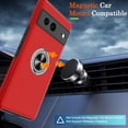thumbnail image 2 of KOMI Pixel 7 Case, Google Pixel 7 Case with HD Screen Protector, Shockproof Google Pixel 7 Phone Case with 360° Magnetic Ring Holder Kickstand Phone Case for Google Pixel 7 Red, 2 of 5