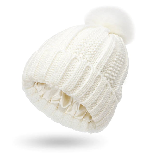 Vaidha Elastic Ribbed Knit Hat For Hair Protection Protects The Hairstyle With A And Elastic Satin Knit Hat That Is Loose And Warm